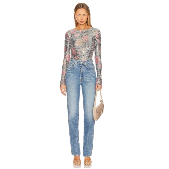 Free People Tops - Free People | Printed Gold Rush Sequin Top NWT